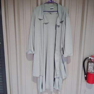 Women's 2 Piece Avocado Sage Green Midi Dress & Jacket Plus Size 3XL